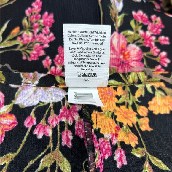 Time and Tru Women’s Oversize Longline Open Front Floral Print Kimono, L/XL - Picture 9 of 14